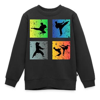 karaté - Sweat Premium enfant bio - noir - Devant - AI Model Kid Female (0cm)