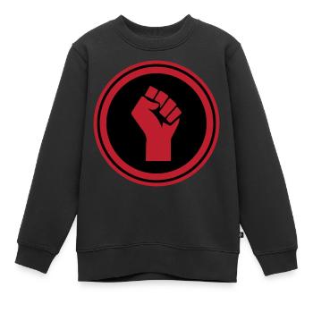 Hand Faust - Kinder Premium Organic Sweatshirt - Schwarz - Vorne - AI Model Kid Female (0cm)