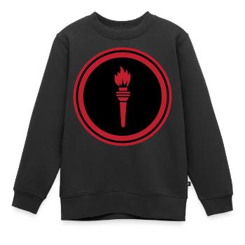 Symbole de flamme - Sweat Premium enfant bio - noir - Devant - AI Model Kid Female (0cm)