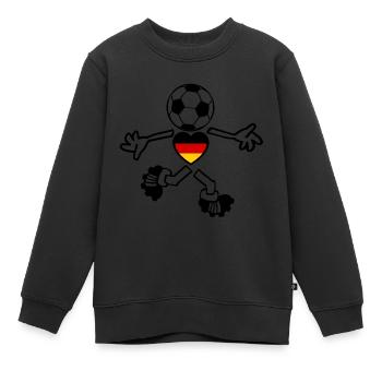 Ein Herz für den deutschen Fußball - Kinder Premium Organic Sweatshirt - Schwarz - Vorne - AI Model Kid Female (0cm)