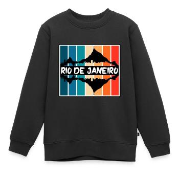 Rio de Janeiro Brasilien Skyline Silhouette Reisen So - Kinder Premium Organic Sweatshirt - Schwarz - Vorne - AI Model Kid Female (0cm)