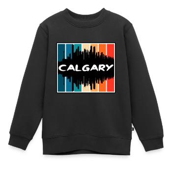 Calgary Kanada Skyline Silhouette Reise Souvenir - Kinder Premium Organic Sweatshirt - Schwarz - Vorne - AI Model Kid Female (0cm)
