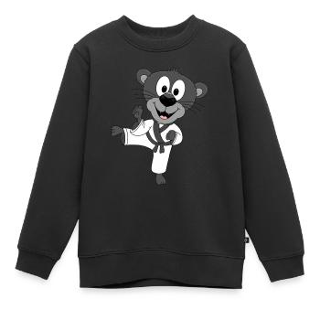 PANTHER - KARATE - JUDO - KAMPFSPORT - SPORT - Kinder Premium Organic Sweatshirt - Schwarz - Vorne - AI Model Kid Female (0cm)