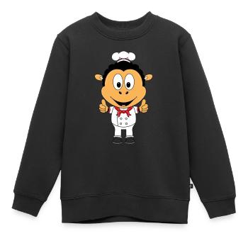 SCHWARZES SCHAF - KOCH - BÄCKER - BERUF - Kinder Premium Organic Sweatshirt - Schwarz - Vorne - AI Model Kid Female (0cm)