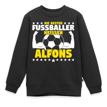 Die besten Fußballer heißen Alfons - Kinder Premium Organic Sweatshirt - Schwarz - Vorne - AI Model Kid Female (0cm)