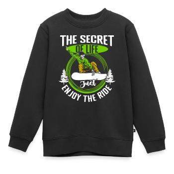 Snowboarder Schnee Pistensau - Kinder Premium Organic Sweatshirt - Schwarz - Vorne - AI Model Kid Female (0cm)