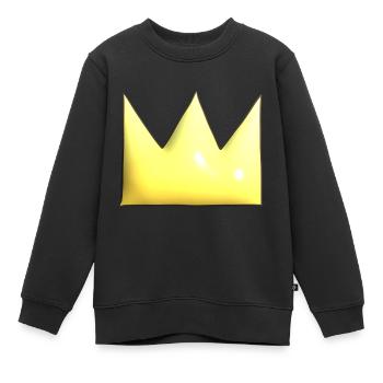 Golden Crown Cartoon Symbol Form - Kids Premium Organic Sweatshirt - black - Front - AI Model Kid Female (0cm)