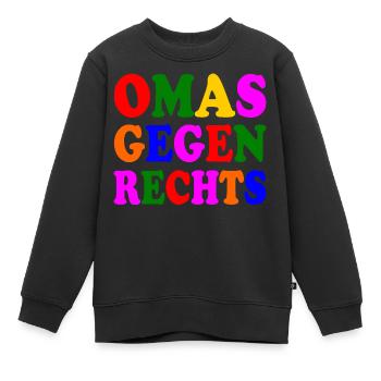 Omas gegen rechts - Kinder Premium Organic Sweatshirt - Schwarz - Vorne - AI Model Kid Female (0cm)