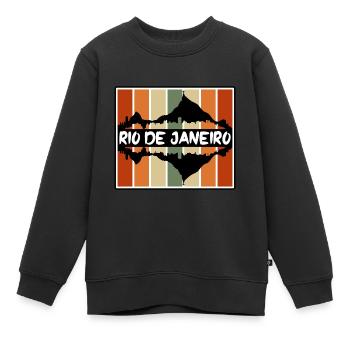 Rio de Janeiro Brasilien Skyline Silhouette Reisen So - Kinder Premium Organic Sweatshirt - Schwarz - Vorne - AI Model Kid Female (0cm)