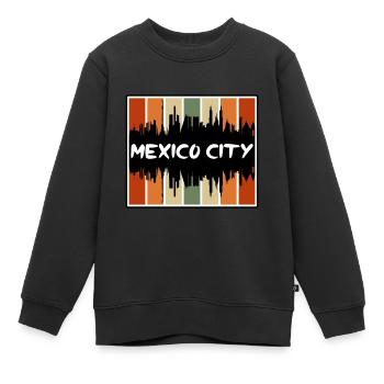 Mexiko-Stadt Mexiko Skyline Silhouette Reisen Souve - Kinder Premium Organic Sweatshirt - Schwarz - Vorne - AI Model Kid Female (0cm)
