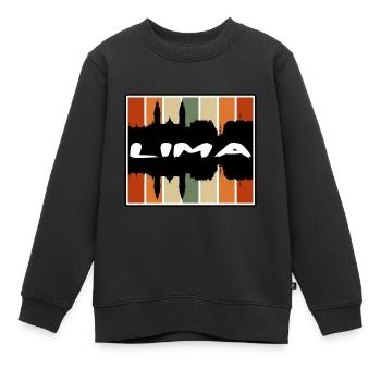 Lima Peru Skyline Silhouette Reise Souvenir - Kinder Premium Organic Sweatshirt - Schwarz - Vorne - AI Model Kid Female (0cm)