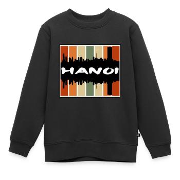 Hanoi Vietnam Skyline Silhouette Reise Souvenir - Kinder Premium Organic Sweatshirt - Schwarz - Vorne - AI Model Kid Female (0cm)