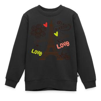 Paris Eiffelturm Arc de Triomphe Liebe aus Frankre - Kinder Premium Organic Sweatshirt - Schwarz - Vorne - AI Model Kid Female (0cm)