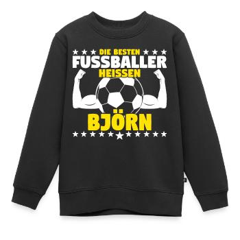 Björn - Die Besten Fußballer heißen Björn - Kinder Premium Organic Sweatshirt - Schwarz - Vorne - AI Model Kid Female (0cm)
