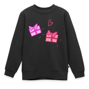 Deux cadeaux symbole forme Noël - Sweat Premium enfant bio - noir - Devant - AI Model Kid Female (0cm)