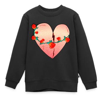 Cicatrices de rose de coeur symbole rouge - Sweat Premium enfant bio - noir - Devant - AI Model Kid Female (0cm)
