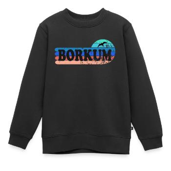 Insel borkum Ostfriesland - Kinder Premium Organic Sweatshirt - Schwarz - Vorne - AI Model Kid Female (0cm)