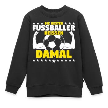Die besten Fußballer heißen Damal - Kinder Premium Organic Sweatshirt - Schwarz - Vorne - AI Model Kid Female (0cm)