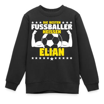 Die besten Fußballer heißen Elian - Kinder Premium Organic Sweatshirt - Schwarz - Vorne - AI Model Kid Female (0cm)