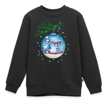Blaue Kugel - Kinder Premium Organic Sweatshirt - Schwarz - Vorne - AI Model Kid Female (0cm)