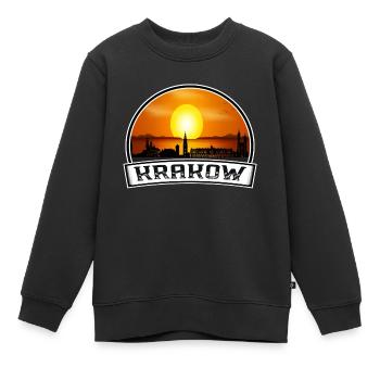 Krakau Polen Skyline Vintage Sunset Travel Souven - Kinder Premium Organic Sweatshirt - Schwarz - Vorne - AI Model Kid Female (0cm)