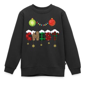 Nüsse Kastanien Weihnachtspaare Passen - Kinder Premium Organic Sweatshirt - Schwarz - Vorne - AI Model Kid Female (0cm)