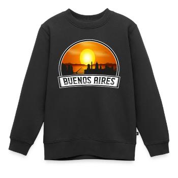 Buenos Aires Argentine Skyline Vintage Sunset - Sweat Premium enfant bio - noir - Devant - AI Model Kid Female (0cm)