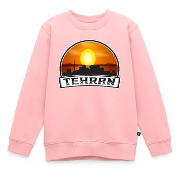 Tehran Iran Skyline Vintage Sunset Travel Souvenir - Kids Premium Organic Sweatshirt - rose - Front - AI Model Kid Female (0cm)