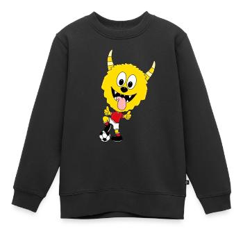 MONSTER - FUßBALL - SPORT - TIERISCH - Kinder Premium Organic Sweatshirt - Schwarz - Vorne - AI Model Kid Female (0cm)