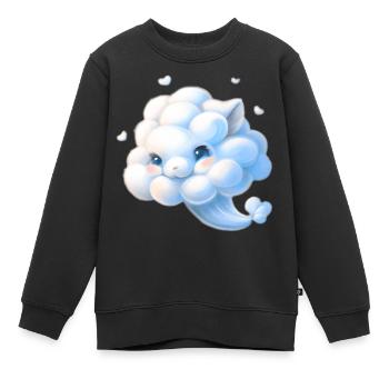 Nuage mouton doux enfants bébé - Sweat Premium enfant bio - noir - Devant - AI Model Kid Female (0cm)