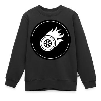 Reifen feuer Kreis - Kinder Premium Organic Sweatshirt - Schwarz - Vorne - AI Model Kid Female (0cm)
