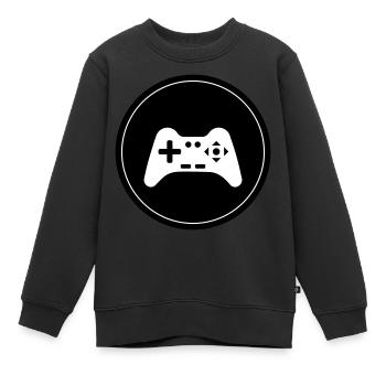Gamepad Symbol Controller Kreis - Kinder Premium Organic Sweatshirt - Schwarz - Vorne - AI Model Kid Female (0cm)