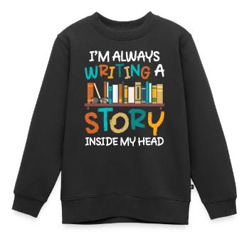 Autor Schreiben Literatur Buchautor - Kinder Premium Organic Sweatshirt - Schwarz - Vorne - AI Model Kid Female (0cm)