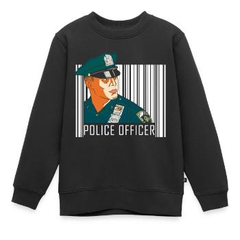 Polizist Tatort Kriminalität Uniform - Kinder Premium Organic Sweatshirt - Schwarz - Vorne - AI Model Kid Female (0cm)