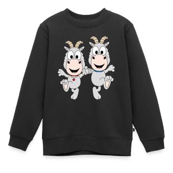 ZIEGEN - TANZEN - LIEBE - TANZPAAR - TANZ - TIERE - Kinder Premium Organic Sweatshirt - Schwarz - Vorne - AI Model Kid Female (0cm)