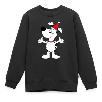 HUND - WEIHNACHTEN - TIER - TIERISCH - Kinder Premium Organic Sweatshirt - Schwarz - Vorne - AI Model Kid Female (0cm)