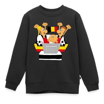 FUßBALL - WELTMEISTERSCHAFT - BELGIEN - BELGIUM - Kinder Premium Organic Sweatshirt - Schwarz - Vorne - AI Model Kid Female (0cm)