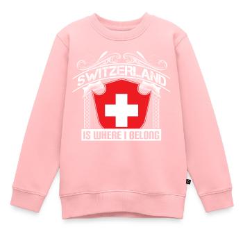 Suisse Origine Cervin - Sweat Premium enfant bio - rose - Devant - AI Model Kid Female (0cm)
