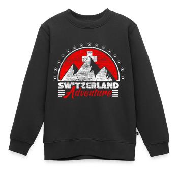 Don de l’Etat des Alpes suisses - Sweat Premium enfant bio - noir - Devant - AI Model Kid Female (0cm)
