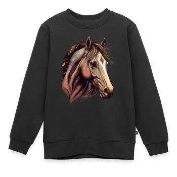 Bel étalon - Sweat Premium enfant bio - noir - Devant - AI Model Kid Female (0cm)