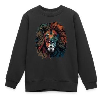 Löwen-Fan - Kinder Premium Organic Sweatshirt - Schwarz - Vorne - AI Model Kid Female (0cm)