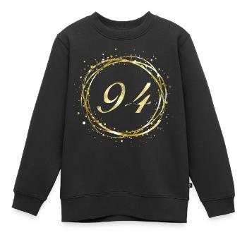 94 - Sweat Premium enfant bio - noir - Devant - AI Model Kid Female (0cm)