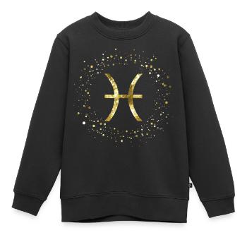 Fische Sternzeichen - Kinder Premium Organic Sweatshirt - Schwarz - Vorne - AI Model Kid Female (0cm)