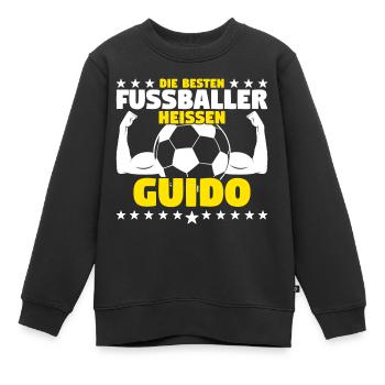 Die besten Fußballer heißen Guido - Kinder Premium Organic Sweatshirt - Schwarz - Vorne - AI Model Kid Female (0cm)