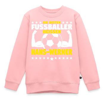 Die besten Fußballer heißen Hans-Werner - Kinder Premium Organic Sweatshirt - Rosa - Vorne - AI Model Kid Female (0cm)