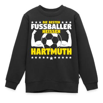 Die besten Fußballer heißen Hartmuth - Kinder Premium Organic Sweatshirt - Schwarz - Vorne - AI Model Kid Female (0cm)