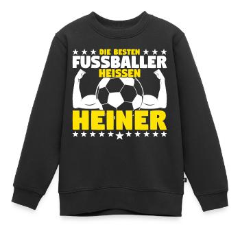 Die besten Fußballer heißen Heiner - Kinder Premium Organic Sweatshirt - Schwarz - Vorne - AI Model Kid Female (0cm)
