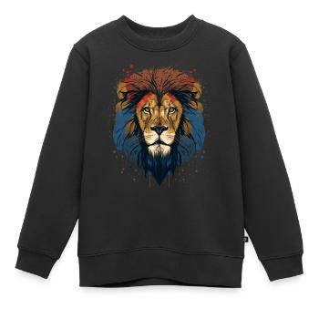 Tierliebhaber - Löwe - Kinder Premium Organic Sweatshirt - Schwarz - Vorne - AI Model Kid Female (0cm)