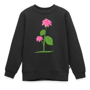 pflanze pflanzen blumen - Kinder Premium Organic Sweatshirt - Schwarz - Vorne - AI Model Kid Female (0cm)