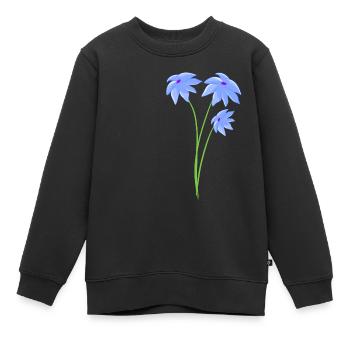 pflanze lila blumen pflanzen - Kinder Premium Organic Sweatshirt - Schwarz - Vorne - AI Model Kid Female (0cm)